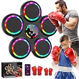IERAKOR Máquina de Boxeo Musical de Pared con Bluetooth, 2 Pares de Guantes, 9 Modos y Velocidades, Pantalla LED, Equipo de Deporte en Casa Antiestrés, Music Boxing Machine para Adultos y Niños