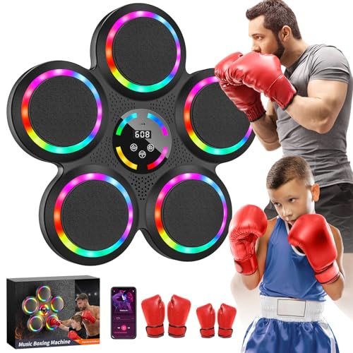 IERAKOR Music Boxing Machine Boxmaschine mit Musik & 2 Paar Boxhandschuhe