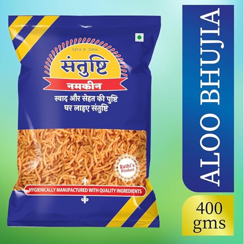 Image of SANTUSHTI NAMKEEN Aloo Bhujiya- 200gm | Crispy and Tangy and Flavorful Snack | Authentic Healthy Indian Snacks | Made in Groundnut Oil N