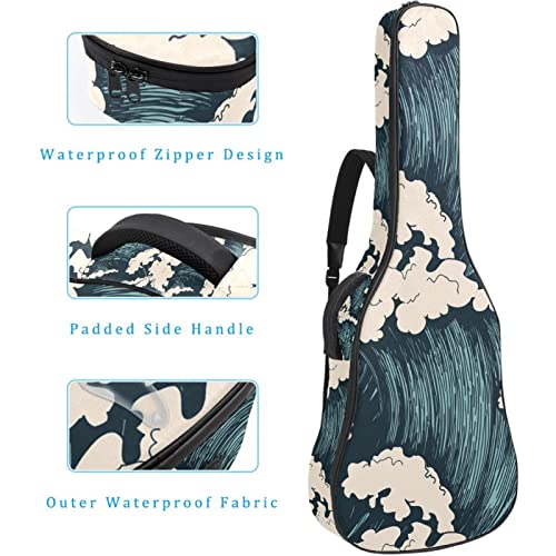 Étui pour guitare classique et acoustique – Motif chinois japonais – Doré et noir – Taille complète, Multicolore 05, 42… - Les Beatles, Paul McCartney, John Lennon, RIngo Starr, George Harrison Étui pour guitare classique et acoustique - Motif chinois japonais - Doré et noir - Taille complète, Multicolore 05, 42… – Image 5