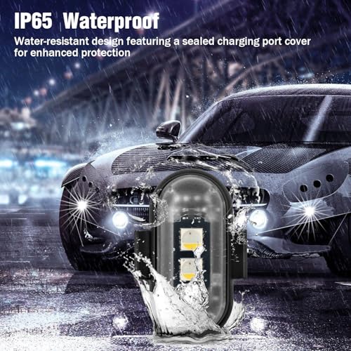 Image of 6PCS Wireless LED Strobe Lights with Remote Control, 8 Colors Rechargeable Led Lights Anti-Collision LED Emergency Warning Lights for Car Motorcycle Bike Drone Aircraft