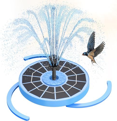 AISITIN 3.5W Solar Fountain Pump for Bird Bath Upgraded 2025, Floating Solar Water Fountain Kit with 8 Nozzles & 3 Integrated Bracket for Garden, Pond, Pool, Water Feature and Outdoor (Blue)