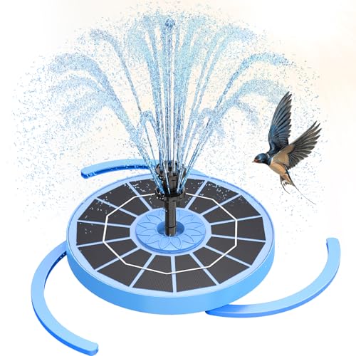 AISITIN 3.5W Solar Fountain Pump for Bird Bath Upgraded 2025, Floating Solar Water Fountain Kit with 8 Nozzles & 3 Integrated Bracket for Garden, Pond, Pool, Water Feature and Outdoor (Blue)