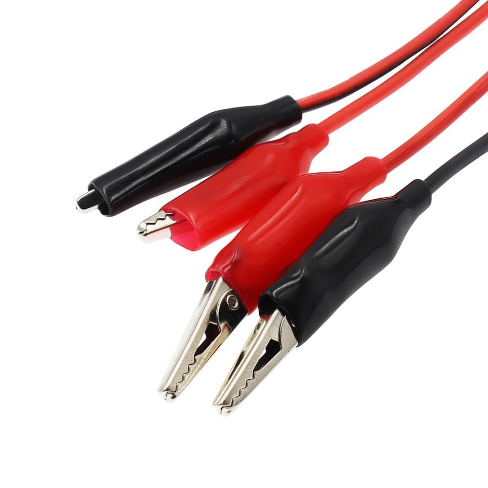 TSIOHKBS 1Pcs 1M Electrical Clips Cable Jumper Wire DIY Test Leads Double-Ended Crocodile Test Clips Cords Roach