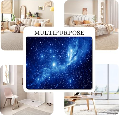 Tapete grande 150 x 180 cm para interior antideslizante azul galaxia miniatura 6