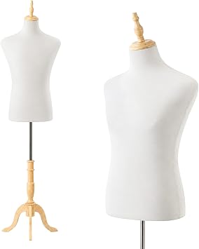 Male Mannequin Torso with Stand, Height Adjustable Body Dress Form Mannequin Body for Clothing Retail Sewing Shop