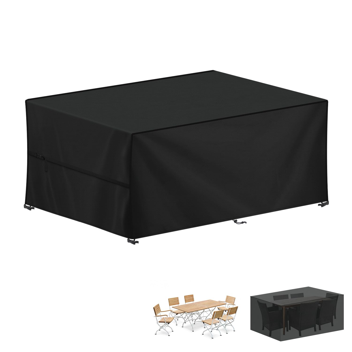 LAMUNI Coperture per Mobili da Giardino, 200x100x90cm Copertura Tavolo Esterno Telo Copertura per Giardino, Anti-UV Copridivano Esterno Impermeabile Telo Copri Divano da Giardino, Rettangolare