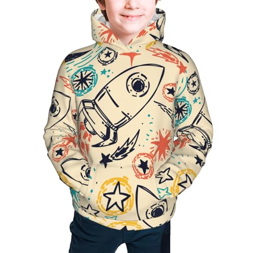 Rockets Kid Hoodies Boys Sweatshirts Girls Pullover with Pocket3