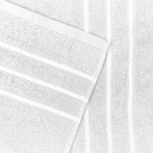 Image of Sassoon Melrose 100% Cotton 2 Piece Hand Towel Set, 400 GSM, White (40cmX60cm) - Highly Absorbent, Soft Material, Perfect for Daily Use