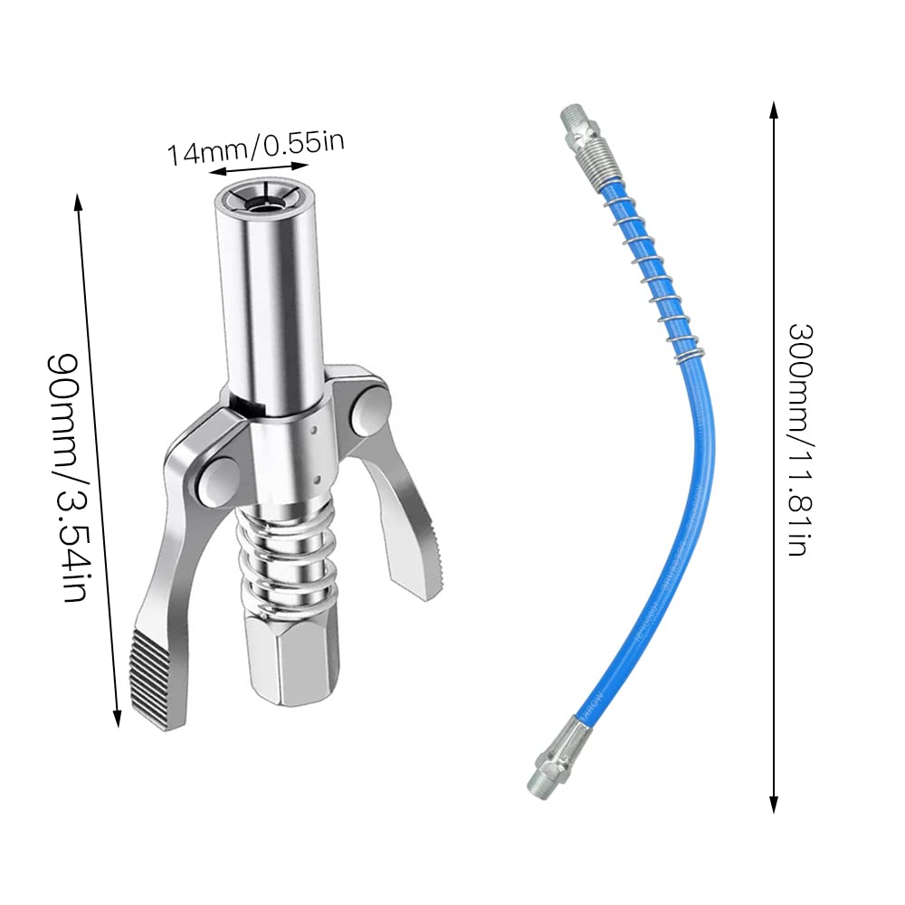 Hoonimo Fettpresse Mundstück - Doppelgriff Schmiernippel Mit Schlauch