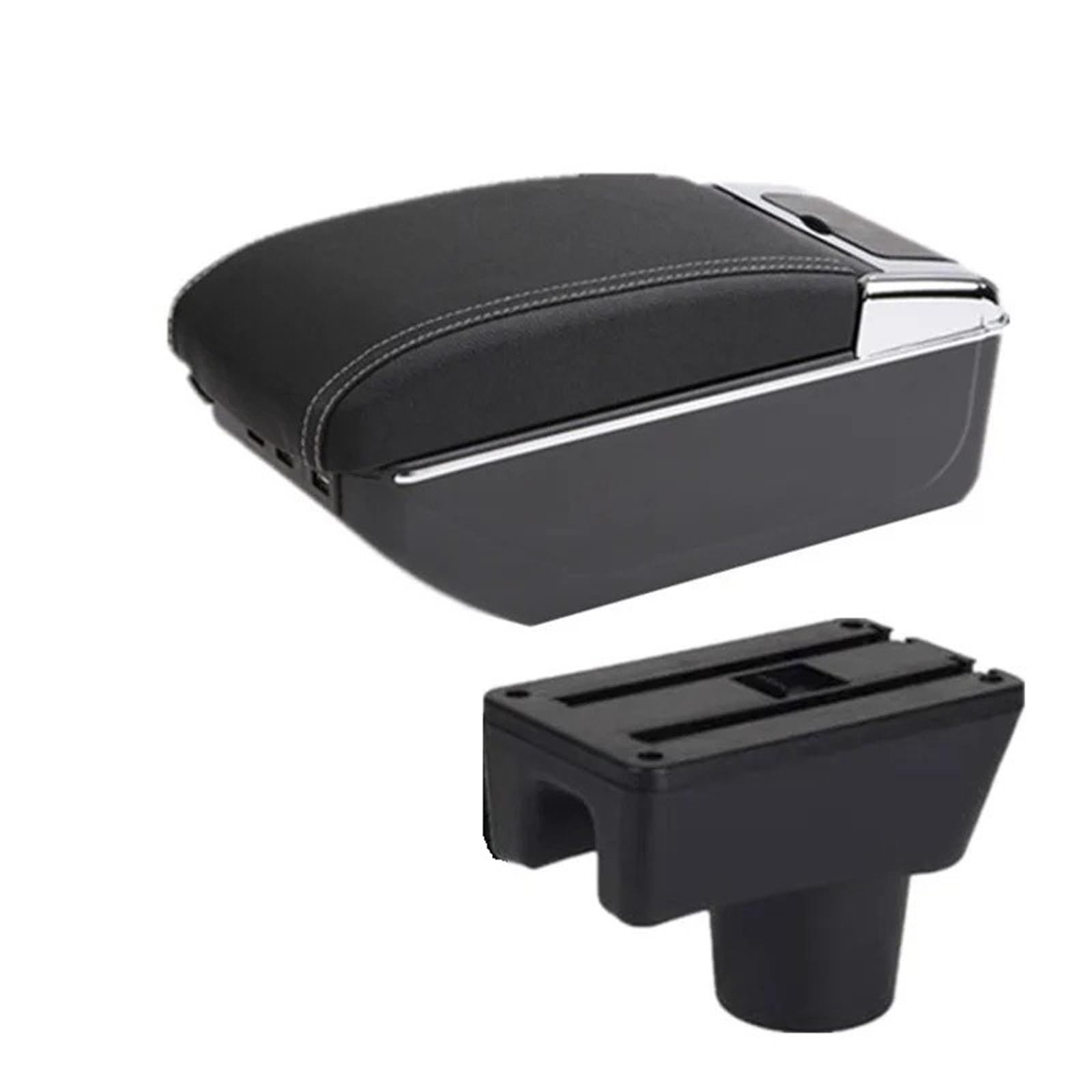 Hguvsjd Armrest Box For Mitsubishi For Attrage For Mirage For Space For Star Armrest Storage Box Retrofit Parts Accessorie Car Armrests(D white line 7USB)