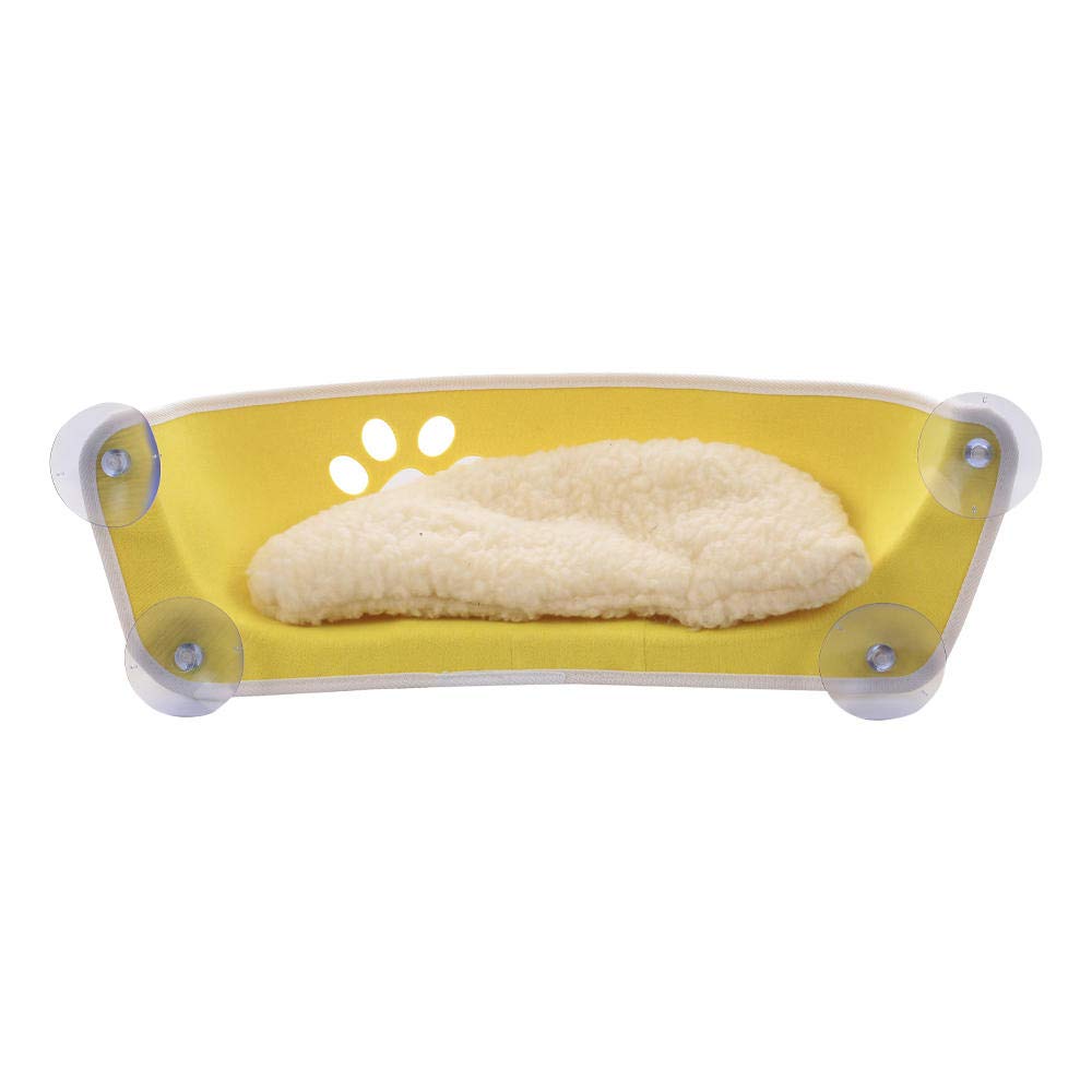 Amaca per Gatti Giallo Gatto Finestra Letto Gatto Finestra Pesce Persico Gatto Sedile Amaca Letto per Gatti Casa con Cuscino Pet Amaca Hold Up 20Kg 2Pz