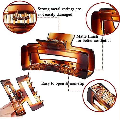 Ceetug Hair Claw Clips 4 Pcs Medium 3.3 Inch Rectangle Non Slip Claw Clips For Long Hair #TOP4