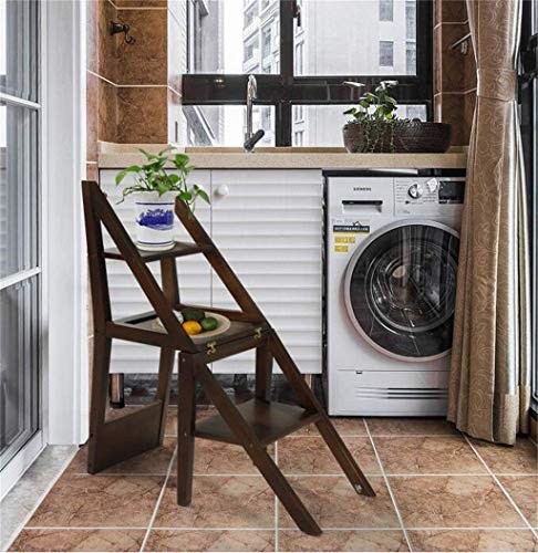 Taburete con peldaños de madera portátil para evitar caídas y optimizar espacios pequeños 4