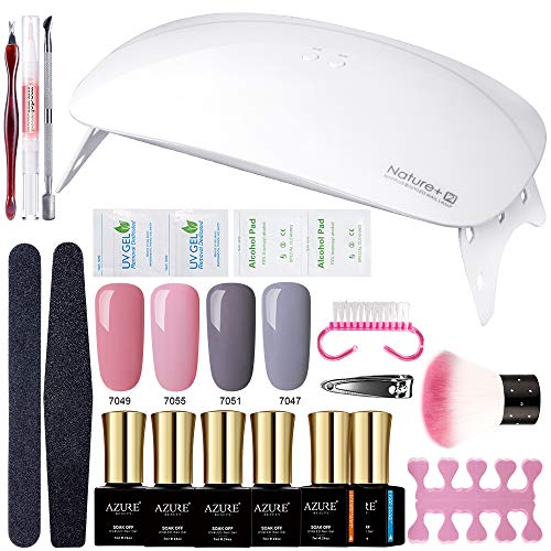 AZUREBEAUTY Gel Nail Polish Set - Pink Purple Glitter Colors Soak Off UV LED Gel Polish Kit 8 PCS 0.24 OZ Product Name