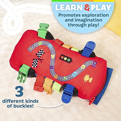 Image of Buckle Toys - Bullet Racecar - Develop Fine Motor Skills - Sensory Learning Activity Toys - Toddler Plane Travel Essential (Pack of 2)