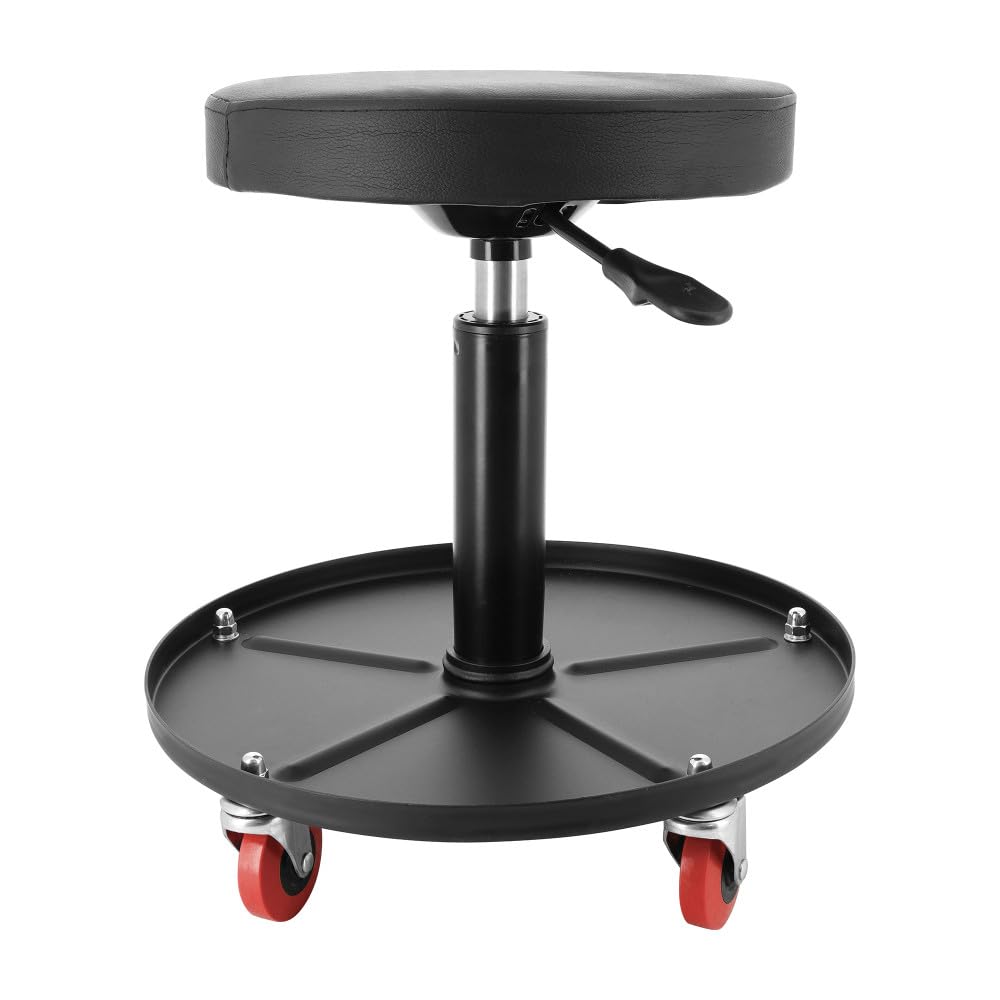 Autobest Tabouret de mécanicien réglable - Hauteur Max 52cm - Tabouret Atelier - 5 roulettes pivotantes