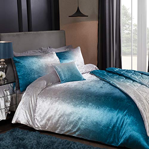 Sleepdown Ombre - Juego de Ropa de Cama (Terciopelo), Color Azul