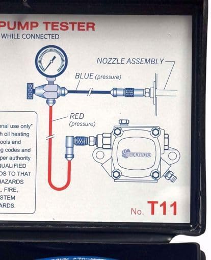 Professional Oil Burner Pressure Tester Kit T11 Compatible with Beckett AFG, NX, Riello & Burnham Oil Burners
