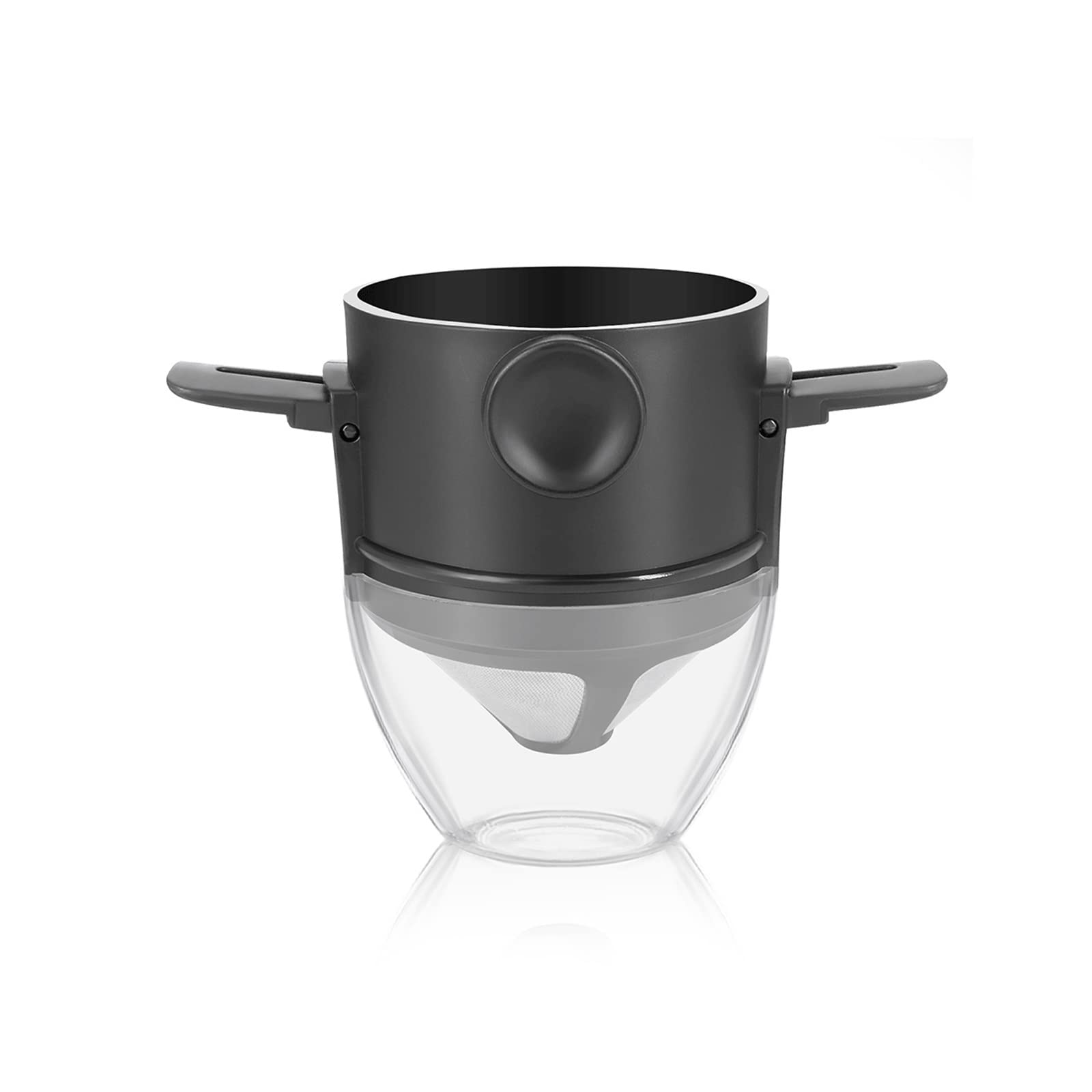 Colador de té, plegable, filtro de té de acero inoxidable, fácil de limpiar, reutilizable (Schwarz)