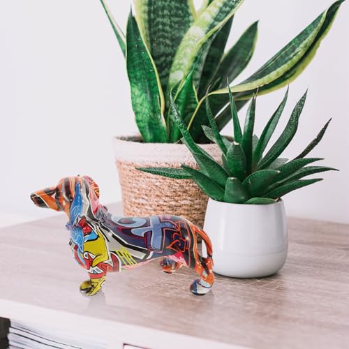 Teckel coloré HEMOTON, statue décorative pour un salon chaleureux