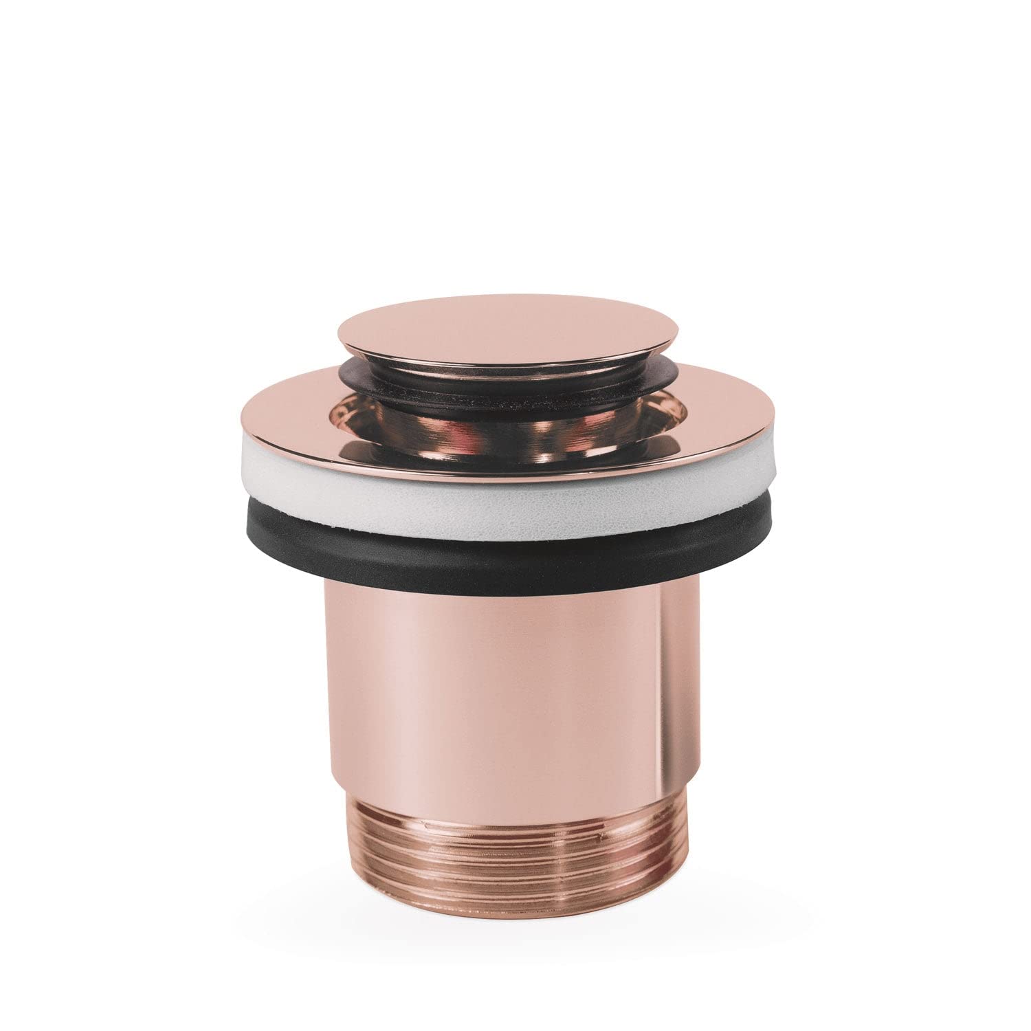 Tres 24284020OP COMPL_GRIFERIA Válvula De Desagüe Click-Clack Simple-Rapid para Lavabo con Opción Siempre Abierta Oro Rosa 24K