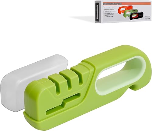 FIVTAS - Afiladores de cuchillos de cocina 4 en 1, 3 afiladores para ayudar a afilar, pulir o reparar cuchillos, tijeras, herramientas ergonómicas