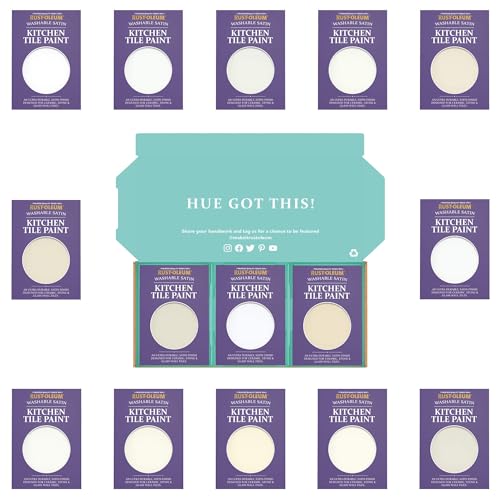 Rust-Oleum Kitchen Wall Tile Paint in Satin Finish – Elegant Whites Tester Box