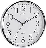 Watch_Movement_Type: ohne Atlanta Wanduhren Analog silberfarben 4315
