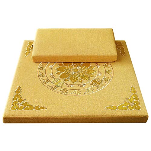 Meditation Cushion Square Floor Mat Cushion Meditation Mat Yoga Chair Thicken Washable Suitable For Home Yoga Meditation Pillow (Color : Gold, Size : 60x60cm)