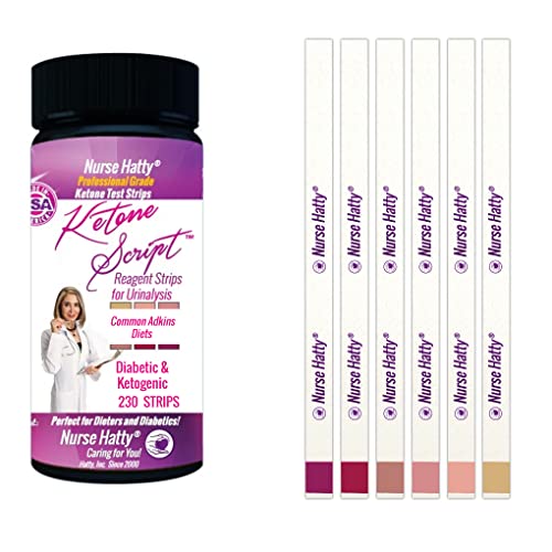Nurse Hatty 230ct. Ketone Test Strips - URS-1K (Ketone Test) Urinalysis - Ketone Script - Extra-Long Strips