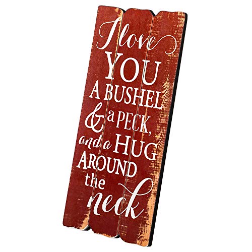 P. Graham Dunn I Love You Bushel & Peck 12 X 6 Small Fence Post Wood Look Decorative Sign Plaque #TOP2