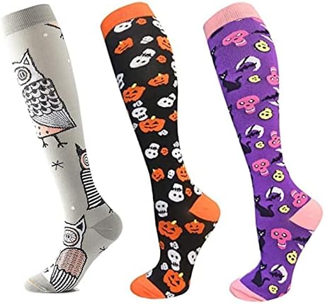 Halloween Compression Socks for Women, Medical Compression Support Socks 20-30 mmHg-Best Calf Socks (Halloween A,L/XL)