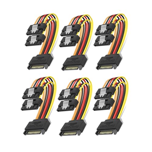 Cable Extensor de Alimentación SATA 15 Pin 6 Unidades miniatura 2