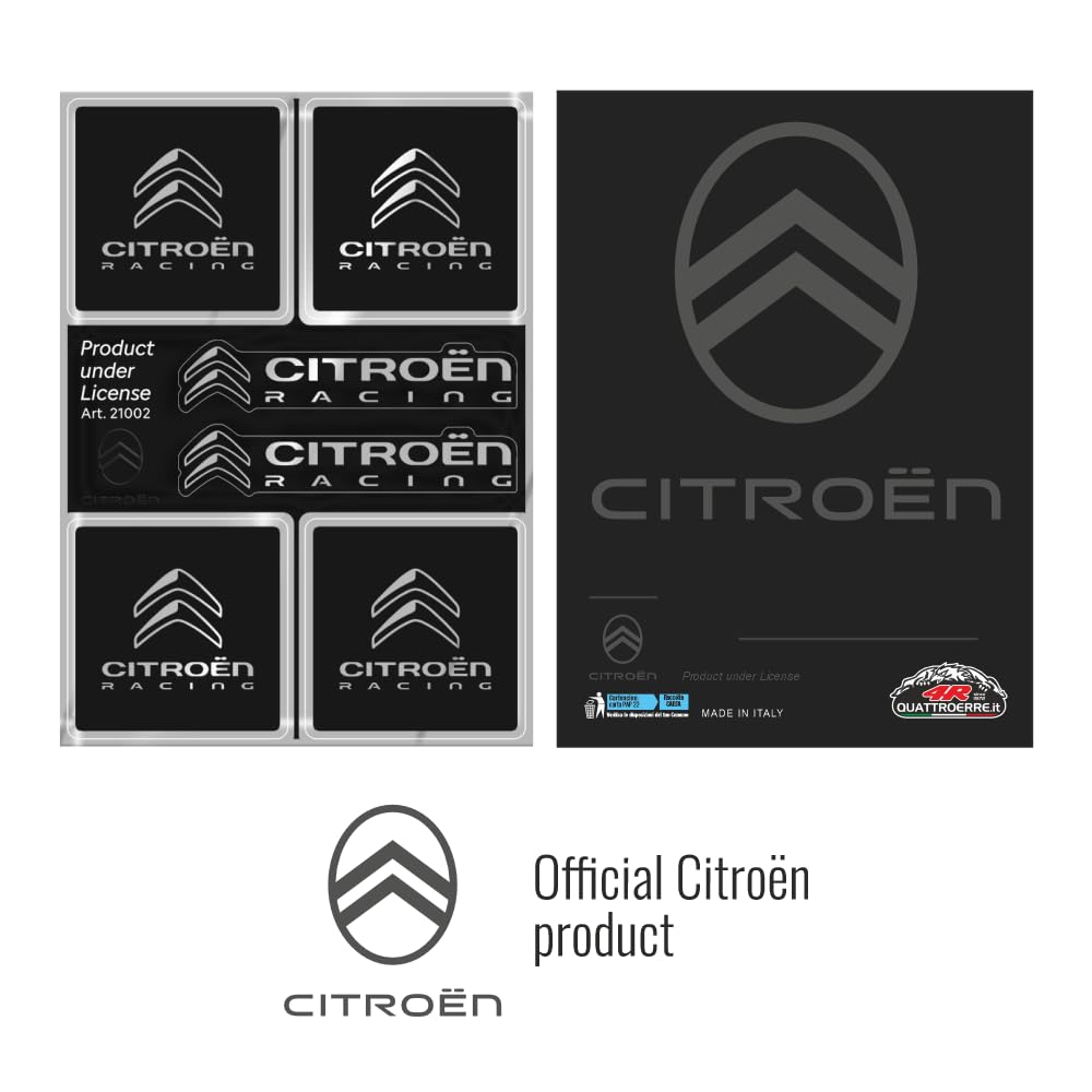 Citroen Racing Pegatinas Oficiales 6 Logotipos, Negro