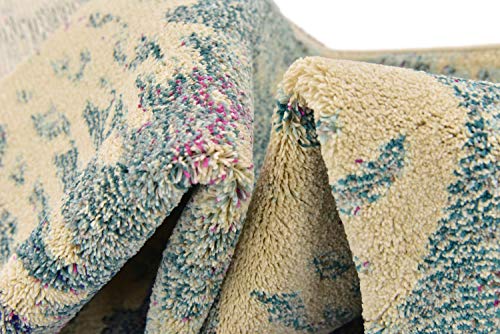 Unique Loom Positano Collection Coastal Modern Coral Lobster Shells Light Blue Area Rug (5' x 8') - Image 20