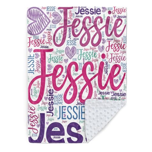 Image of Personalized Baby Blanket for Girls, Custom Nursery Blanket with Name, 30 x 40 Inch Soft Minky Blanket for Baby Toddlers, Newborn Print 02