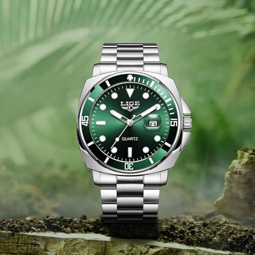 Image of LIGE Mens Roulette Wheel Watches Casino Themed Quartz Analog Watch 3ATM Waterproof Glowing Man Wrist Watches