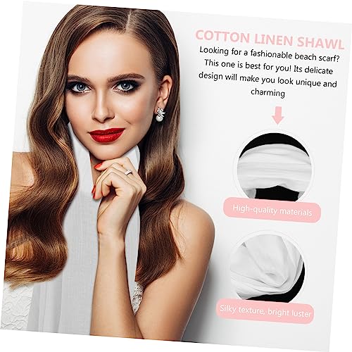 Hemoton Multi Purpose Cotton Linen Shawl for Summer Fashionable Girl Scarf Lightweight Outdoor Beach Wrap2