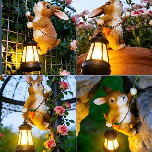 Lanterne solaire lapin de Pâques LumiGlow pour illuminer vos arbres, balcons et jardins