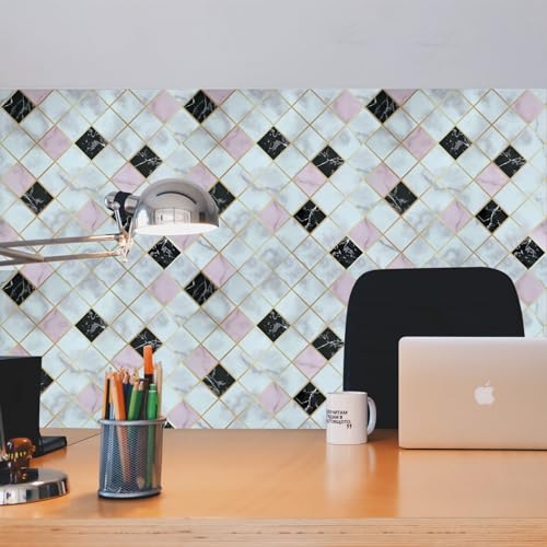 Image of SARVATRAY Self-Adhesive Wallpaper, Kitchen Oil Proof Heat Resistant Stickers, Vinyl Sheet for Wall 2 X 6.5 SQ FT (2 M Triangle Multi WS)