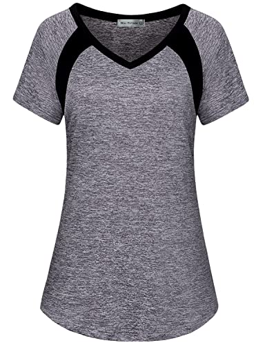 MISS FORTUNE Womens Active Wear Exercise Top Yoga Shirt Workout Clothes