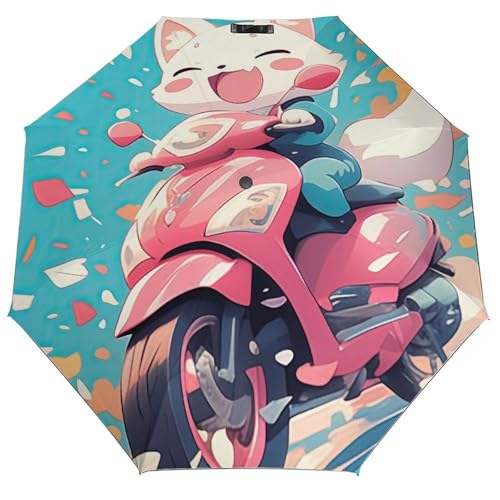 CMQHYF Umbrella Outdoor Umbrella - Windproof Automatic Parasol for Patio Rain Protection, Compact Travel Design with Durable Waterproof Urban Fox Trot