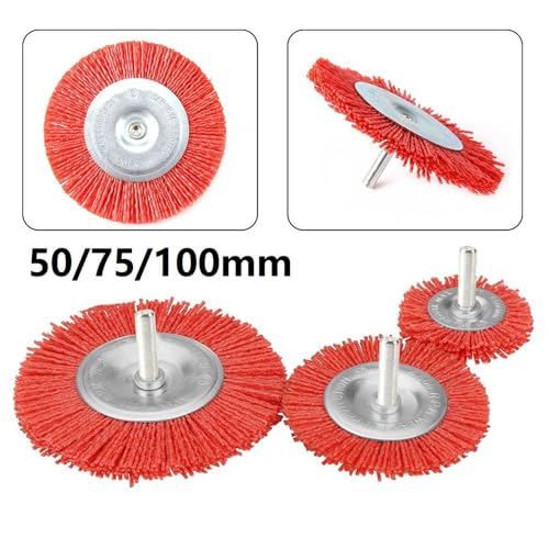 Escova plana de nylon, roda de arame abrasiva, ferramenta rotativa, polimento, escovas de rebarbação