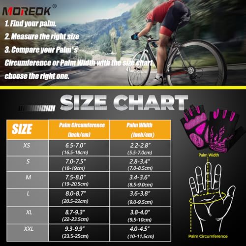 Image of MOREOK Shock-Absorbing Breathable Biking Cycling Gloves Half Finger Outdoor Sport Bicycle Gloves Mountain Road Bike Riding Gloves for Men and Women