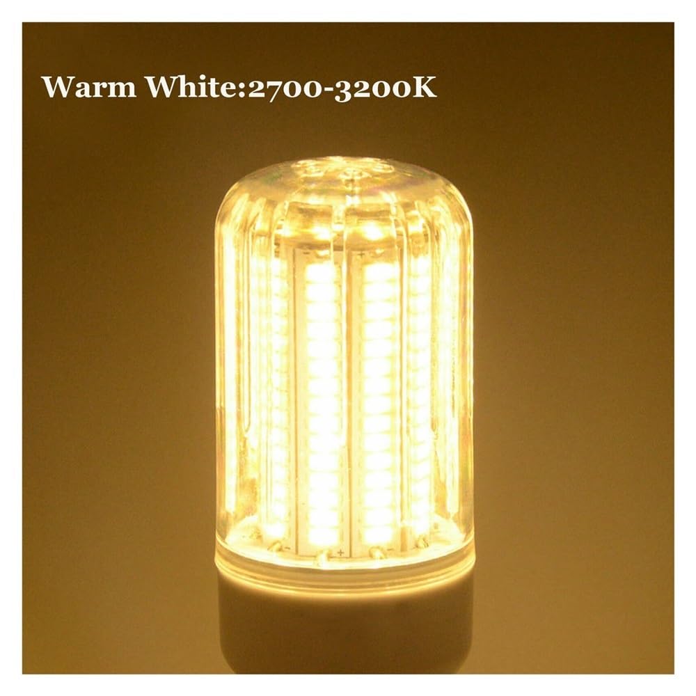 fengyan Casa bombillas, Paquete de 10 bombillas LED de maíz AC220V 5730SMD E27/E14 lámpara con base de tornillo lámparas for la habitación del hogar Familiar Lámpara(E27 Warm White,144 LEDs)
