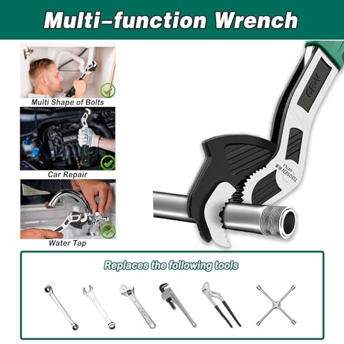 Image of Adjustable Wrenches Multi-function Universal Magic Wrench CR-V Steel,Pipe Wrench Set 6 and 10-Inch 15MM-35MM(2PCS)