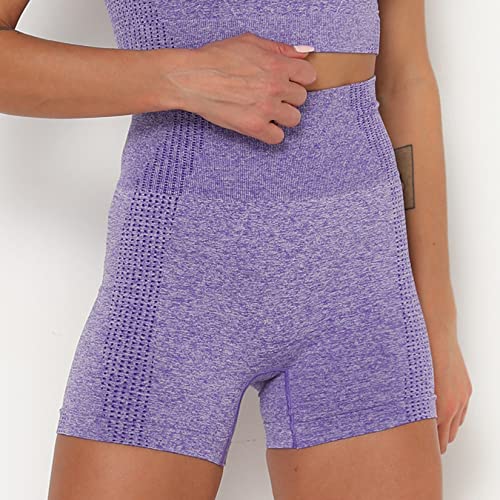 Lu's Chic Women's High Waist Biker Shorts Yoga Legging Shorts Workout Tummy Control Gym Slim Fit3