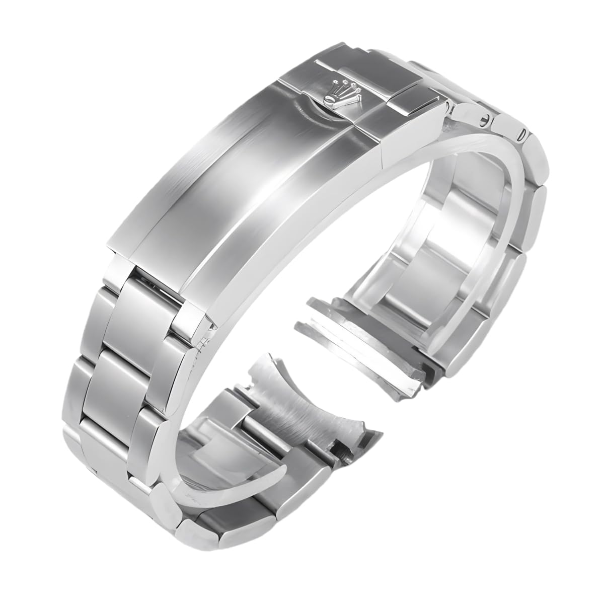 Cinturino Orologio Acciaio Inossidabile Bracciale Metallo Ricambio Oyster Maglie 20mm Chiusura Scorrevole per Rolex Submariner