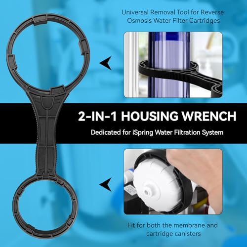 Image of Magluv AWR2 2-in-1 Water Filter Housing Wrench Replacement for iSpring HW12, HC12, RCC,RCCP, US31, CKC, CT10 Reverse Osmosis Pre-Filter Housing and RO Membrane Canister Wrench